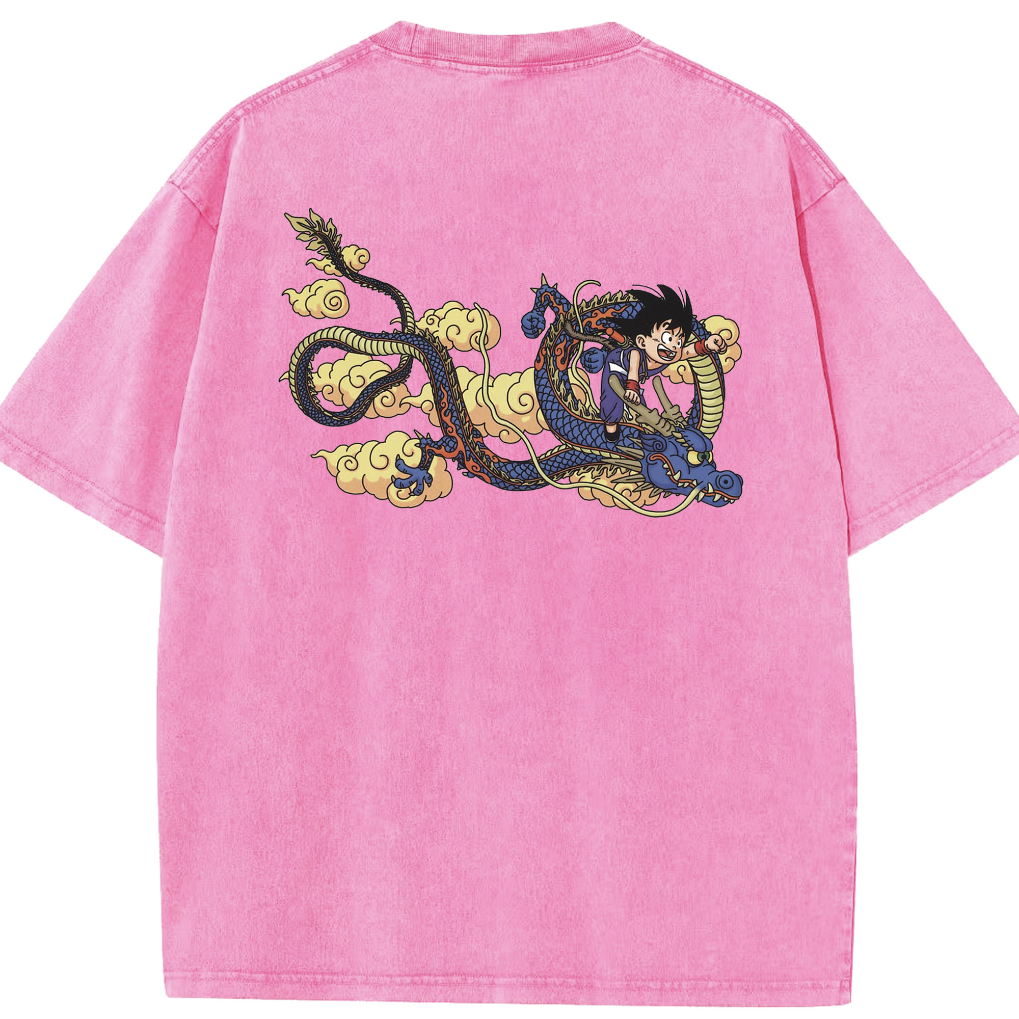 （画像用） ドラゴンボール 神龍 シェンロン DRAGON BALL Shenron 綿100% ヴィンテージ風 半袖Tシャツ（背面プリント）